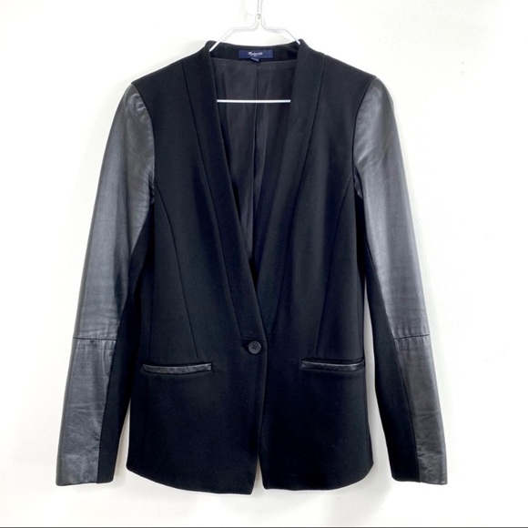 Madewell Genuine Leather-Sleeves Blazers Jacket in Black
Style B1655 - Picture 3 of 9